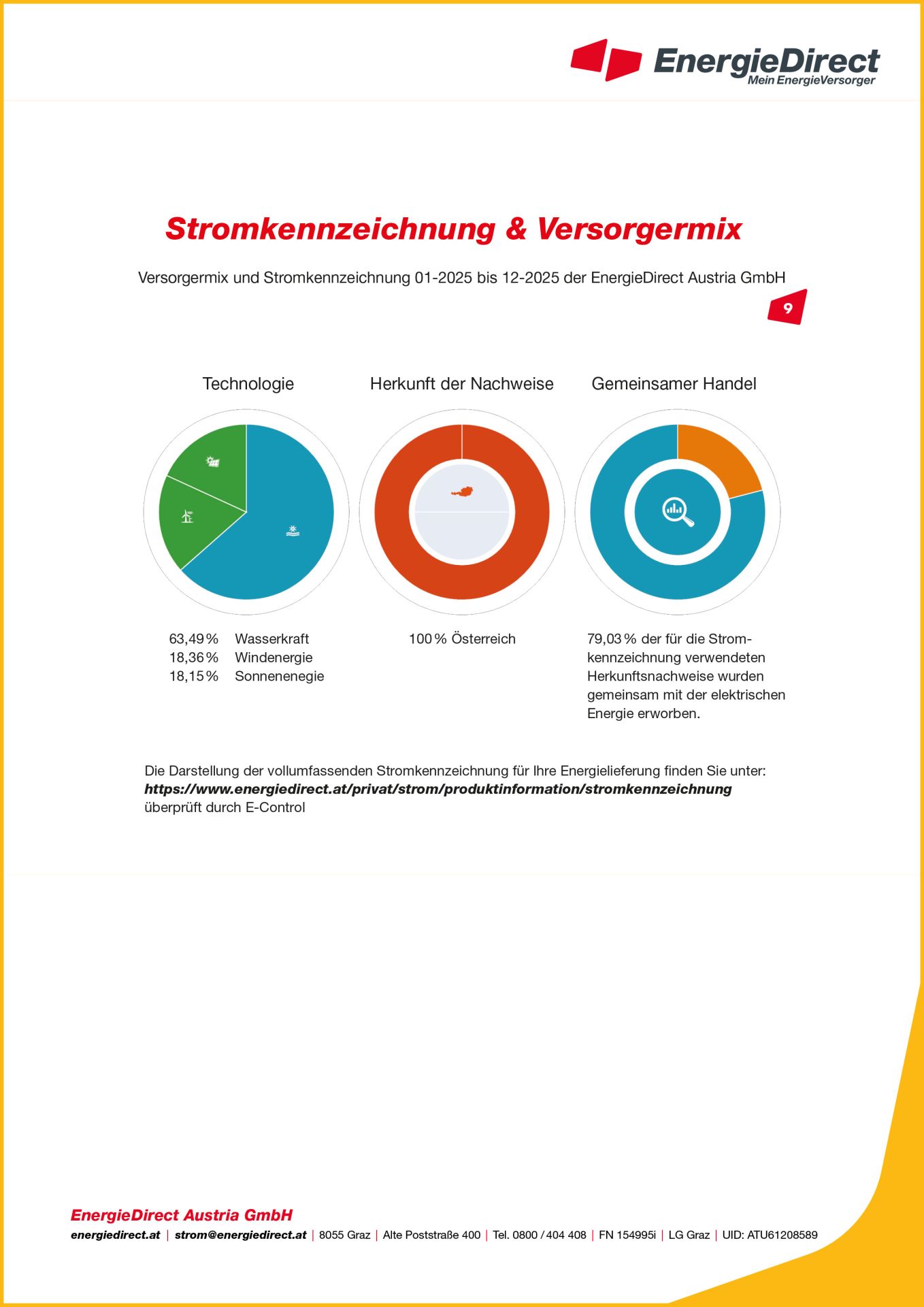 Energie Direct I Abbildung Stromrechnung